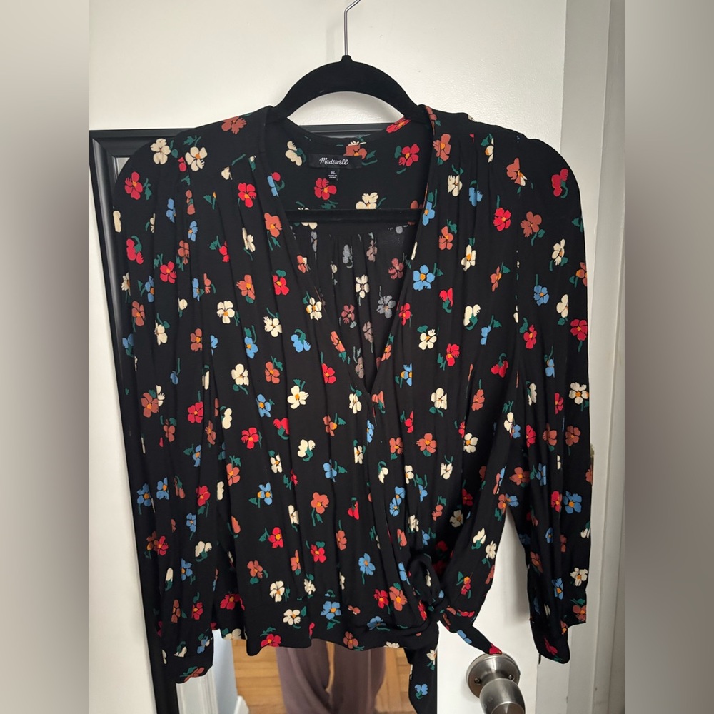 Madewell floral wrap top
